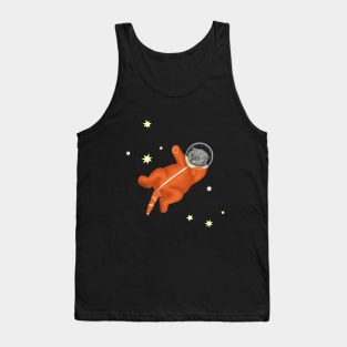 Space cat. Cat astronaut. Cat in an orange spacesuit Tank Top